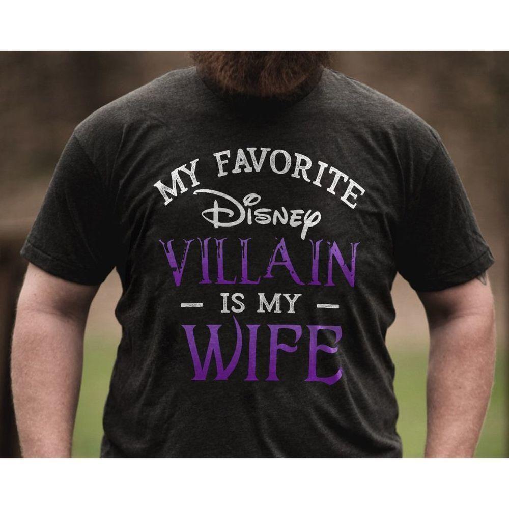Funny My Favorite Disney Villain Is My Wife Retro Cartoon T Shirt